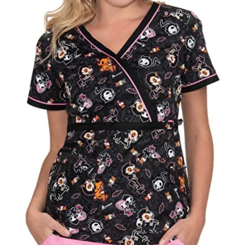 Koi women Halloween srub top